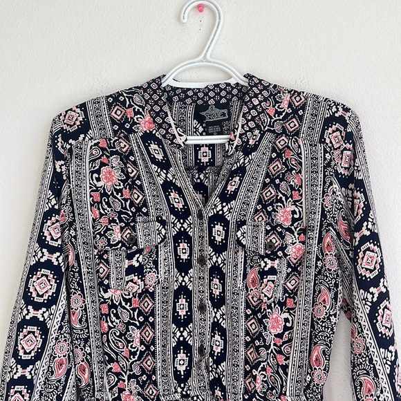 Angie Dark Blue Boho Mini Dress - Picture 2 of 13